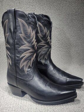 Tecovas The Sadie Women's Size 8B Midnight Cowhide Pull on Cowgirl Boots